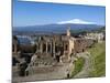 The Greek Amphitheatre and Mount Etna, Taormina, Sicily, Italy, Europe-Stuart Black-Mounted Photographic Print