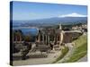 The Greek Amphitheatre and Mount Etna, Taormina, Sicily, Italy, Mediterranean, Europe-Stuart Black-Stretched Canvas