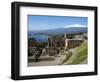 The Greek Amphitheatre and Mount Etna, Taormina, Sicily, Italy, Mediterranean, Europe-Stuart Black-Framed Photographic Print