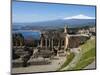 The Greek Amphitheatre and Mount Etna, Taormina, Sicily, Italy, Mediterranean, Europe-Stuart Black-Mounted Photographic Print