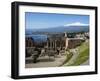 The Greek Amphitheatre and Mount Etna, Taormina, Sicily, Italy, Mediterranean, Europe-Stuart Black-Framed Photographic Print