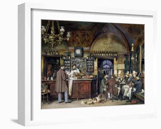 The Greek Cafe in Rome, 1856-Ludwig Passini-Framed Giclee Print
