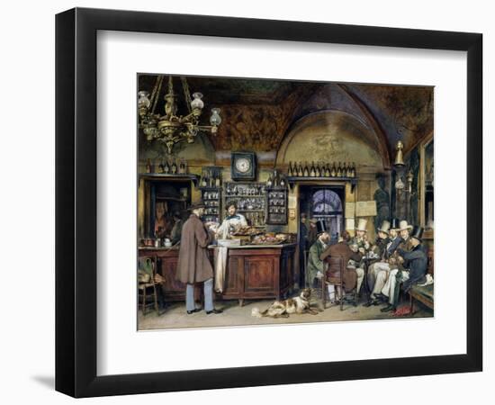 The Greek Cafe in Rome, 1856-Ludwig Passini-Framed Premium Giclee Print