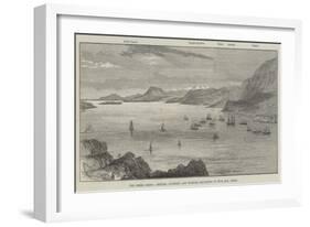 The Greek Crisis, British, Austrian, and Turkish Squadrons in Suda Bay, Crete-null-Framed Giclee Print