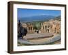 The Greek Theatre and Mount Etna, Taormina, Sicily, Italy-Peter Adams-Framed Photographic Print