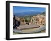 The Greek Theatre and Mount Etna, Taormina, Sicily, Italy-Peter Adams-Framed Photographic Print