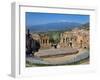 The Greek Theatre and Mount Etna, Taormina, Sicily, Italy-Peter Adams-Framed Photographic Print