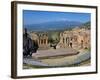 The Greek Theatre and Mount Etna, Taormina, Sicily, Italy-Peter Adams-Framed Photographic Print