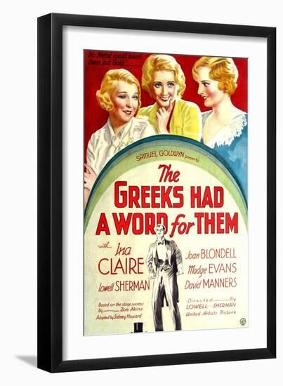 THE GREEKS HAD A WORD FOR THEM, from left: Ina Claire, Joan Blondell, Madge Evans, 1932-null-Framed Art Print