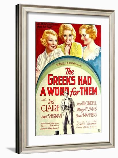 THE GREEKS HAD A WORD FOR THEM, from left: Ina Claire, Joan Blondell, Madge Evans, 1932-null-Framed Art Print