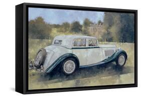 The Green and White Bentley at Althorp-Peter Miller-Framed Stretched Canvas