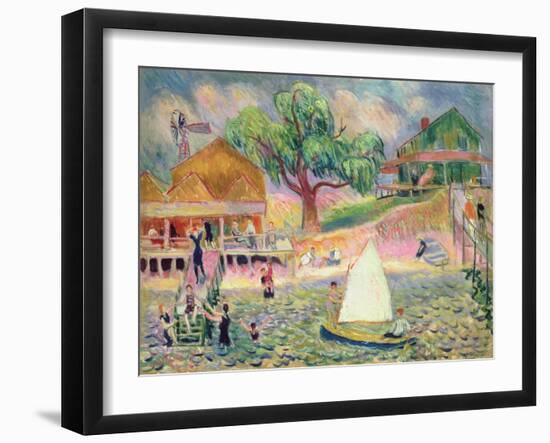 The Green Beach Cottage, Belport, Long Island-William James Glackens-Framed Giclee Print