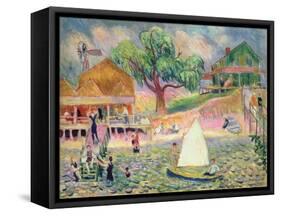 The Green Beach Cottage, Belport, Long Island-William James Glackens-Framed Stretched Canvas