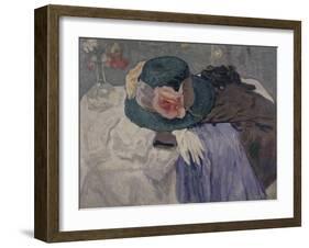 The Green Hat, 1909-Bernhard Dorotheus Folkestad-Framed Giclee Print