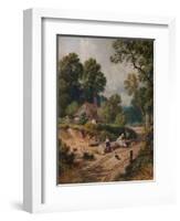 'The Green Lane', 19th century, (1935)-Birket Foster-Framed Giclee Print