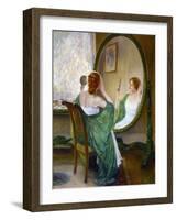 The Green Mirror-Guy Rose-Framed Art Print