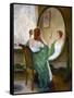 The Green Mirror-Guy Rose-Framed Stretched Canvas