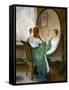 The Green Mirror-Guy Rose-Framed Stretched Canvas