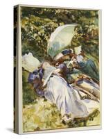 The Green Parasol, C.1910-John Singer Sargent-Stretched Canvas