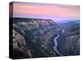 The Green River & Cliffs of Whirlpool Canyon at Dusk, Dinosaur National Monument, Utah, USA-Scott T. Smith-Stretched Canvas