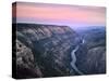 The Green River & Cliffs of Whirlpool Canyon at Dusk, Dinosaur National Monument, Utah, USA-Scott T. Smith-Stretched Canvas