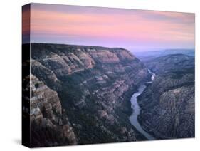 The Green River & Cliffs of Whirlpool Canyon at Dusk, Dinosaur National Monument, Utah, USA-Scott T. Smith-Stretched Canvas