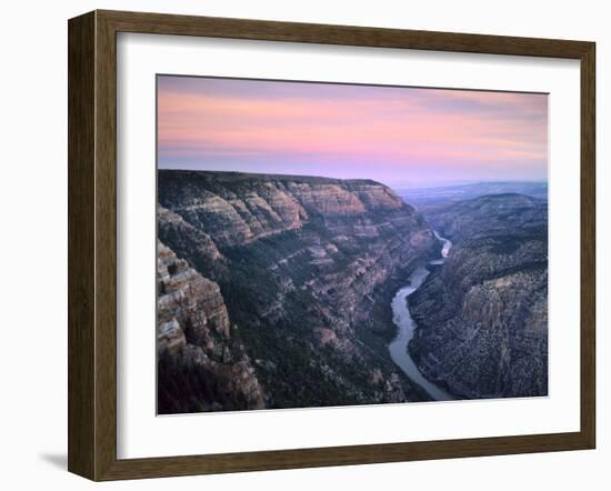 The Green River & Cliffs of Whirlpool Canyon at Dusk, Dinosaur National Monument, Utah, USA-Scott T. Smith-Framed Photographic Print