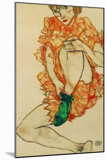 The Green Stocking, 1914-Egon Schiele-Mounted Giclee Print