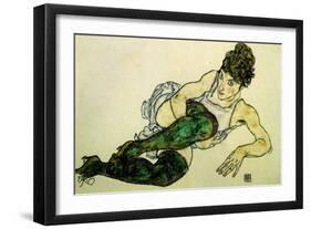 The Green Stockings, 1917-Egon Schiele-Framed Giclee Print