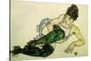 The Green Stockings, 1917-Egon Schiele-Stretched Canvas