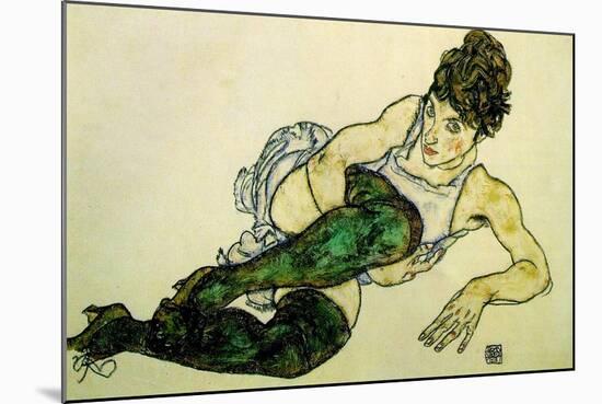 The Green Stockings, 1917-Egon Schiele-Mounted Giclee Print