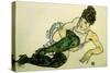 The Green Stockings, 1917-Egon Schiele-Stretched Canvas