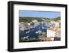 The green vegetation frames the medieval town and harbour, Bonifacio, Corsica, France, Mediterranea-Roberto Moiola-Framed Photographic Print