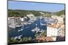 The green vegetation frames the medieval town and harbour, Bonifacio, Corsica, France, Mediterranea-Roberto Moiola-Mounted Photographic Print