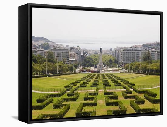 The Greenery of the Parque Eduard VII Runs Towards the Marques De Pombal Memorial in Central Lisbon-Stuart Forster-Framed Stretched Canvas