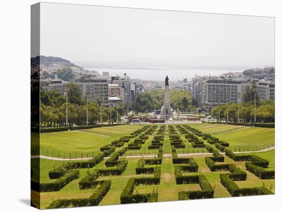 The Greenery of the Parque Eduard VII Runs Towards the Marques De Pombal Memorial in Central Lisbon-Stuart Forster-Stretched Canvas