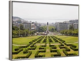 The Greenery of the Parque Eduard VII Runs Towards the Marques De Pombal Memorial in Central Lisbon-Stuart Forster-Framed Photographic Print