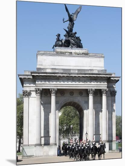 The Grenadier Guards pass through Wellington Arch at Hyde Park Corner-Associated Newspapers-Mounted Photo