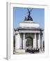 The Grenadier Guards pass through Wellington Arch at Hyde Park Corner-Associated Newspapers-Framed Photo