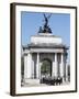 The Grenadier Guards pass through Wellington Arch at Hyde Park Corner-Associated Newspapers-Framed Photo