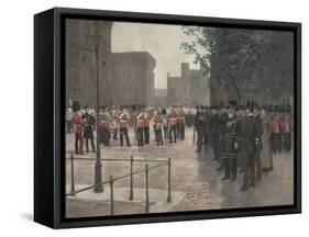 The Grenadier Guards, Tower of London, 1880-Jean-Baptiste Edouard Detaille-Framed Stretched Canvas