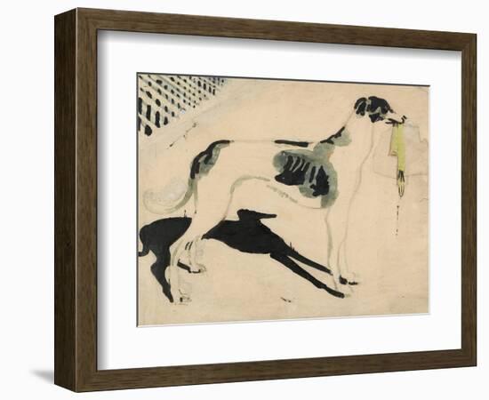 The Grey Hound with the Glove (W/C & Graphite on Paper)-William Nicholson-Framed Giclee Print