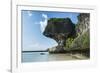 The grey Lekiny cliffs, Ouvea, Loyalty Islands, New Caledonia, Pacific-Michael Runkel-Framed Photographic Print