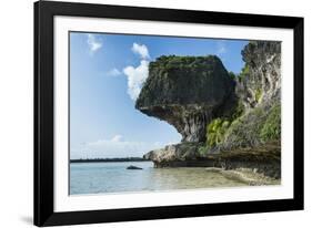 The grey Lekiny cliffs, Ouvea, Loyalty Islands, New Caledonia, Pacific-Michael Runkel-Framed Photographic Print