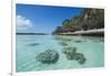 The grey Lekiny cliffs, Ouvea, Loyalty Islands, New Caledonia, Pacific-Michael Runkel-Framed Photographic Print