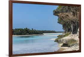 The grey Lekiny cliffs, Ouvea, Loyalty Islands, New Caledonia, Pacific-Michael Runkel-Framed Photographic Print