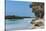 The grey Lekiny cliffs, Ouvea, Loyalty Islands, New Caledonia, Pacific-Michael Runkel-Stretched Canvas