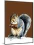 The Grey Squirrel on Burnt Orange, 2020, (Pen and Ink)-Mike Davis-Mounted Giclee Print