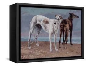 The Greyhounds of the Comte De Choiseul, 1866-Gustave Courbet-Framed Stretched Canvas