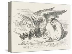 The Griffin Asleep-John Tenniel-Stretched Canvas